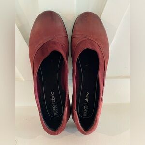Abeo Pro System Burgundy Leather Cushioned Flats Etta size 10 Supportive Natural